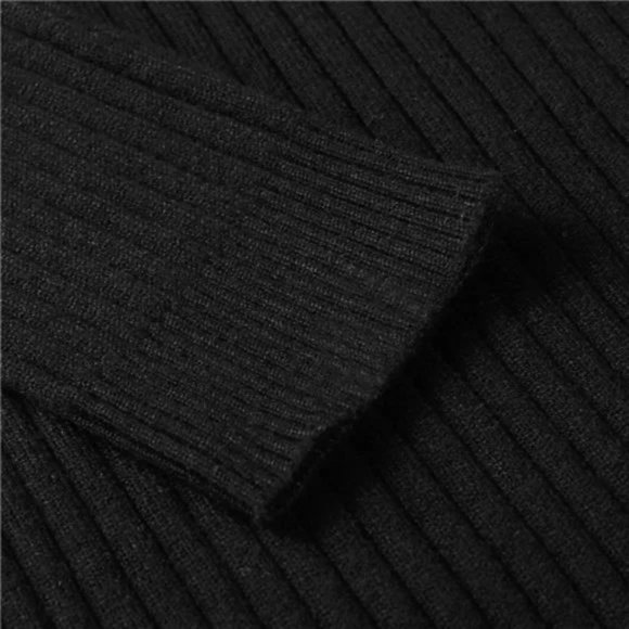 New Mens Turtleneck Sweater Slim Fit Soft Knitted, Black - Picture 5 of 7